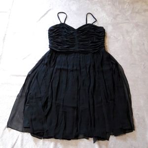 MAGGY LONDON classic blk dress silk over skirt not worn sz14W